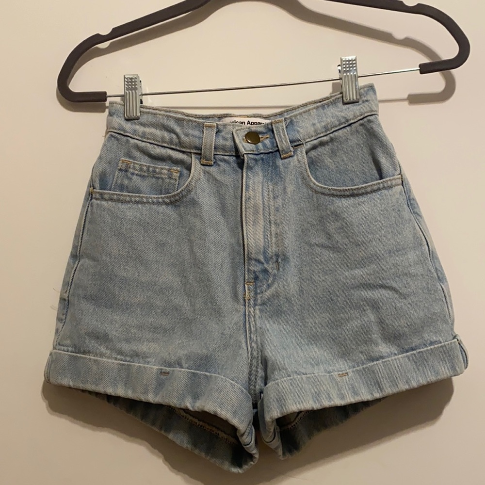 American Apparel High Waisted Jean Shorts
